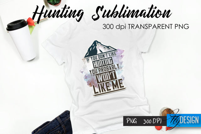 Hunting T-Shirt Sublimation. Hunter T-Shirt Design v.23 Sublimation Fly Design 