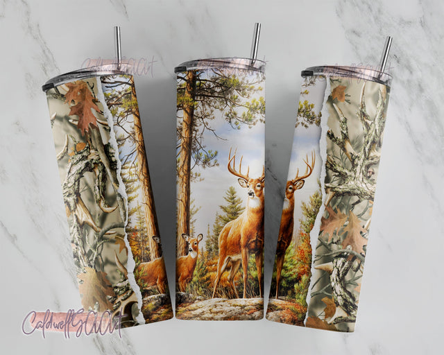 Hunting tumbler wrap Deer tumbler wrap camo deer tumbler hunting tumbler PNG 20 oz skinny commercial use Sublimation CaldwellArt 