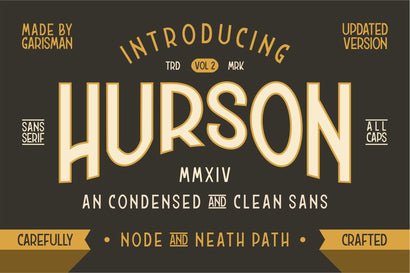 HURSON SANS - Clean Version Font Garisman Studio 