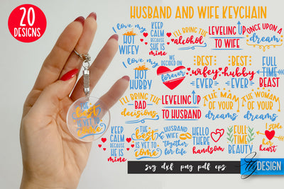 Husband and Wife Keychain SVG Bundle | Husband Quotes SVG | Wife Quotes Designs SVG Fly Design 