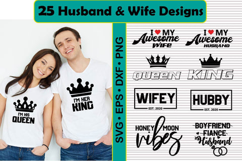 Husband And Wife Quotes SVG Bundle, Love Couple Matching T Shirt SVG Paper Switch 