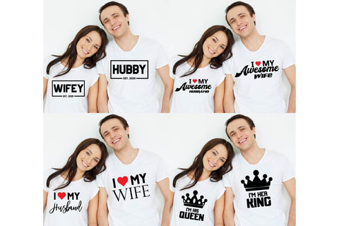 Husband And Wife Quotes SVG Bundle, Love Couple Matching T Shirt SVG Paper Switch 