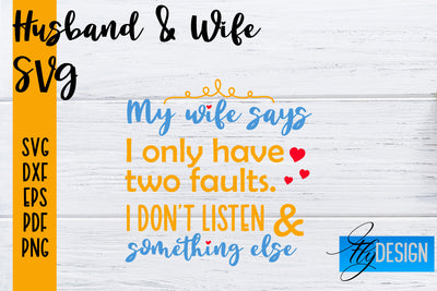 Husband and Wife SVG | Husband Quotes SVG | Wife Quotes Designs SVG Fly Design 