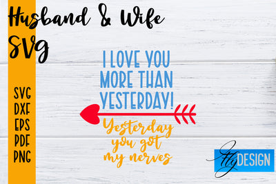 Husband and Wife SVG | Husband Quotes SVG | Wife Quotes Designs SVG Fly Design 