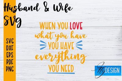 Husband and Wife SVG | Husband Quotes SVG | Wife Quotes Designs SVG Fly Design 