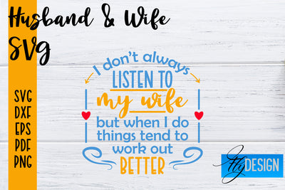 Husband and Wife SVG | Husband Quotes SVG | Wife Quotes Designs SVG Fly Design 