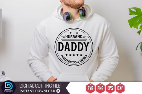 Husband daddy protector hero SVG SVG DESIGNISTIC 