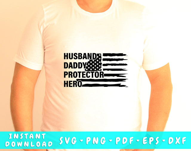 Husband Daddy Protector Hero SVG SVG HappyDesignStudio 