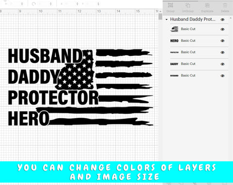 Husband Daddy Protector Hero SVG SVG HappyDesignStudio 