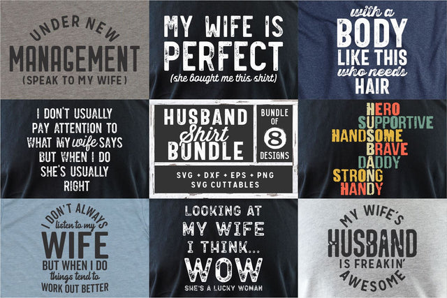 Husband Shirt svg Bundle - Men's svg- Funny Men's Shirt svg Bundle - Cut File - svg - dxf - eps - png - Silhouette - Cricut SVG Svg Cuttables 