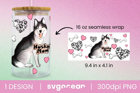 Husky Can Glass PNG Sublimation SvgOcean 