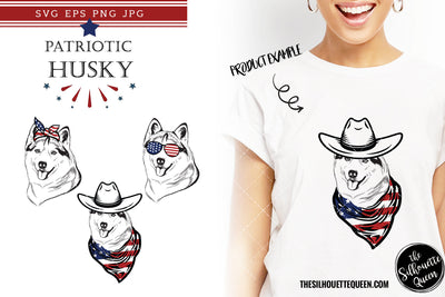 Husky Dog Patriotic Cut files and Sublimation SVG Loveleen Kaur 