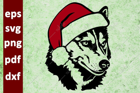 Husky Santa Hat Cut File Clipart PNG SVG EPS DXF PDF SVG nikola 