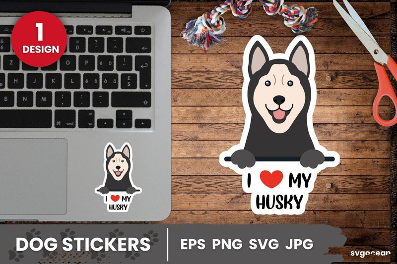 Husky Sticker SVG | Printable | Digital planner SVG SvgOcean 