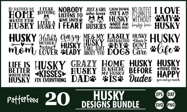 Husky SVG Designs Bundle SVG PatternFeed8 