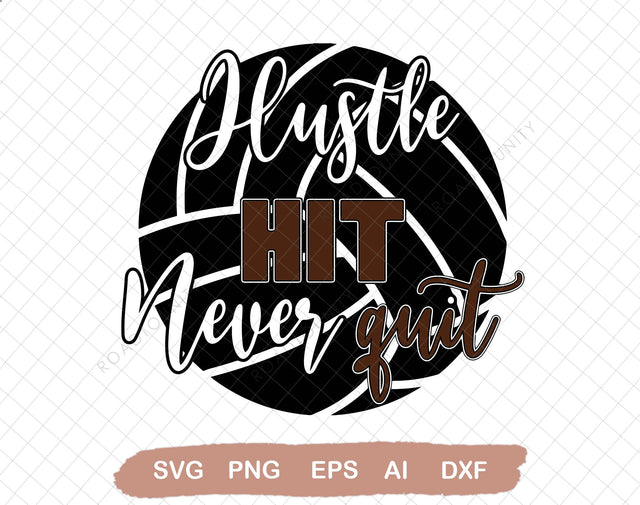 Hustle Hit and Never Quit Svg file, Svg Files For Cricut, 24oz Venti Cold Cup Design, EPS file SVG DiamondDesign 