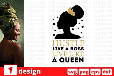 Hustle like a boss live like a queen SVG Cut File SVG SvgOcean 
