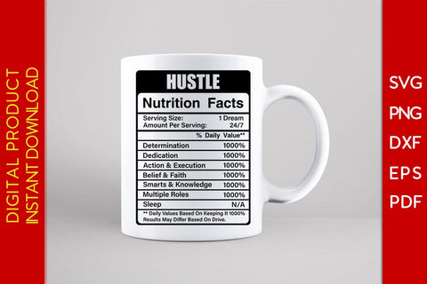 Hustle Nutrition Facts SVG PNG PDF Cut File SVG Creativedesigntee 
