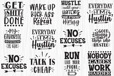 Hustle Quotes Bundle, Hustle SVG Bundle Lettering Quotes SVG Svgcraft 