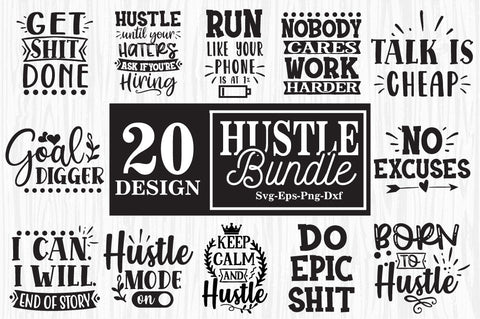 Hustle Quotes Bundle, Hustle SVG Bundle Lettering Quotes SVG Svgcraft 