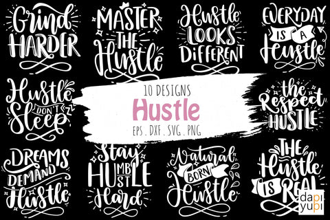 Hustle Quotes Bundle SVG dapiyupi store 