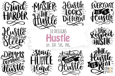 Hustle Quotes Bundle SVG dapiyupi store 