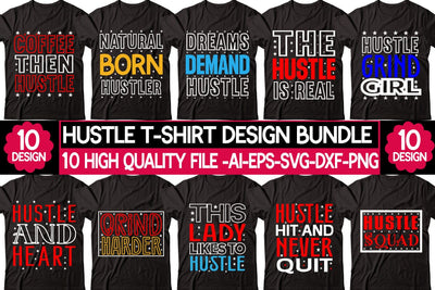 Hustle T-shirt Design Bundle SVG designmaster24 
