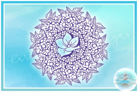 Hydrangea Bloom Mandala Zentangle SVG | Snowball Flower SVG SVG Harbor Grace Designs 