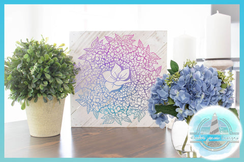 Hydrangea Bloom Mandala Zentangle SVG | Snowball Flower SVG SVG Harbor Grace Designs 