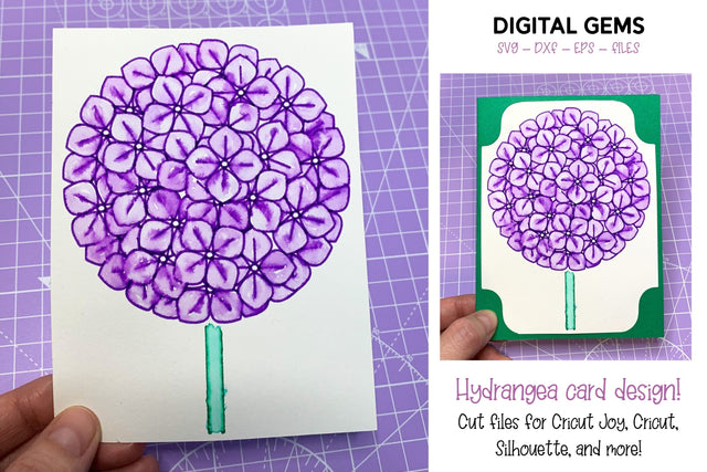 hydrangea card design SVG Digital Gems 