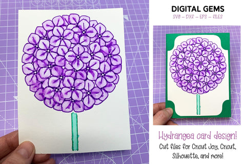 hydrangea card design SVG Digital Gems 