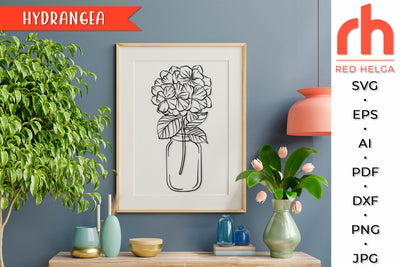 Hydrangea SVG - Flowers in a Jar Cut File SVG RedHelgaArt 