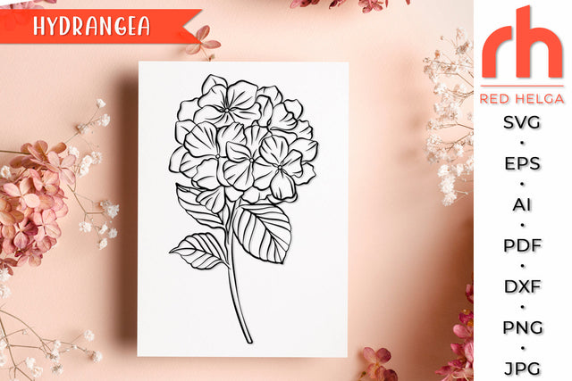 Hydrangea SVG - Hortensie Cut File SVG RedHelgaArt 