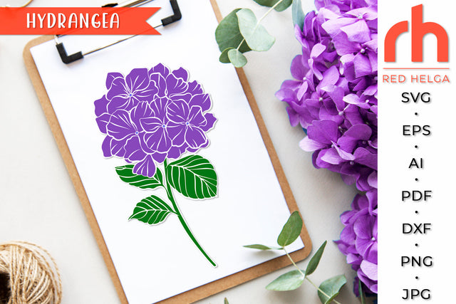 Hydrangea SVG - Hortensie Cut File SVG RedHelgaArt 