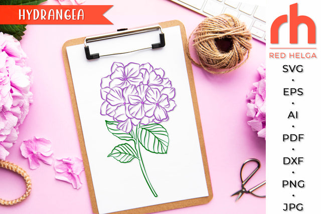 Hydrangea SVG - Hortensie Cut File SVG RedHelgaArt 