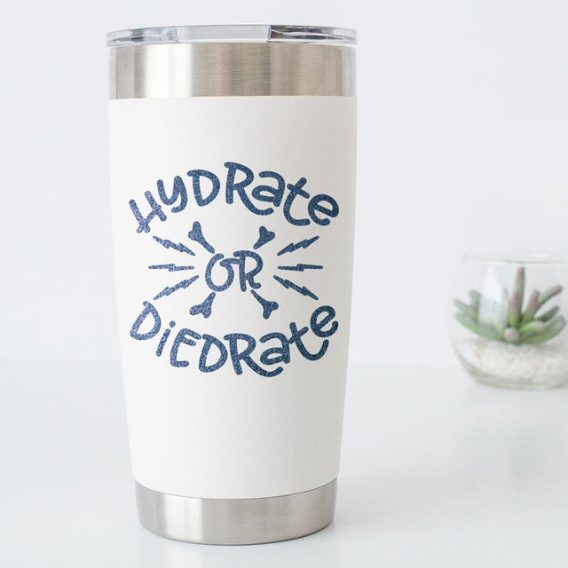 Hydrate or Diedrate - Funny SVG for water bottle SVG Chameleon Cuttables 