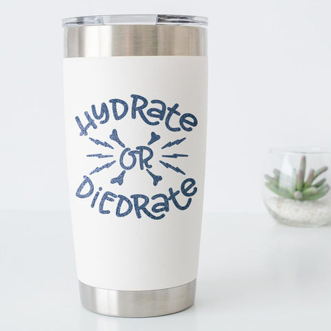 Hydrate or Diedrate - Funny SVG for water bottle SVG Chameleon Cuttables 