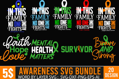 Hydro Awareness SVG Bundle, Hydrocephalus svg, Hydro Warrior shirt, Blue Ribbon svg, Cancer Awareness SVG Bundle, Breast Cancer Svg Png, Leukemia Awareness SVG Bundle, 25 Designs, Orange Cancer Ribbon SVG, Leukemia SVG Cut Files SVG BlackCatsMedia 