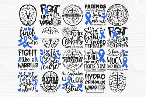 Hydro Awareness SVG Bundle, Hydrocephalus svg, Hydro Warrior shirt, Blue Ribbon svg SVG TonisArtStudio 