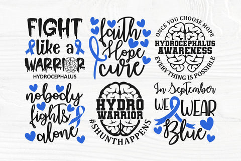 Hydro Awareness SVG Bundle, Hydrocephalus svg, Hydro Warrior shirt, Blue Ribbon svg SVG TonisArtStudio 