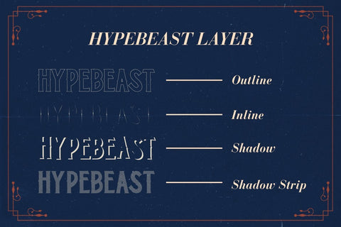 Hypebeast - Layered & Vintage Font Font Creatype Studio 