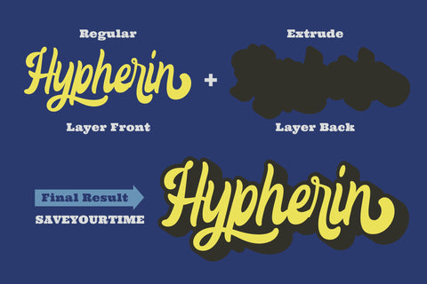 Hypherin - Bold Handwritten Font ahweproject 