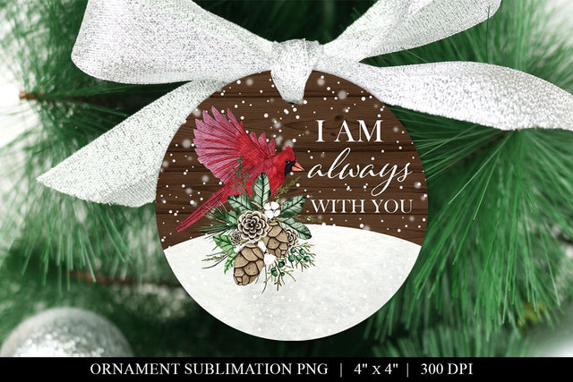I Am Always With You Cardinal Memorial Ornament PNG Sublimation BijouBay 
