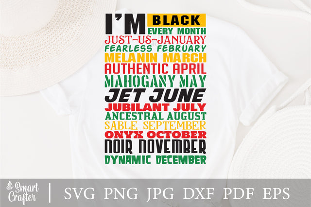 I am black svg, Black history svg, black every month svg, black history month, black everyday svg SVG Fauz 