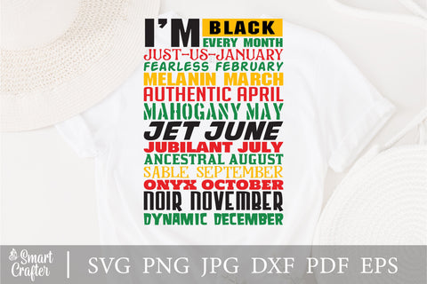 I am black svg, Black history svg, black every month svg, black history month, black everyday svg SVG Fauz 