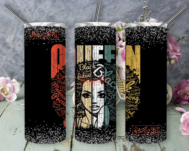 I Am Black Woman Powerful Beautiful Magic File Png,Black Women Tumbler Wrap, Black Queen 20oz Straight Tumbler,Afro Girl Sublimation Png Sublimation DesignSVG 