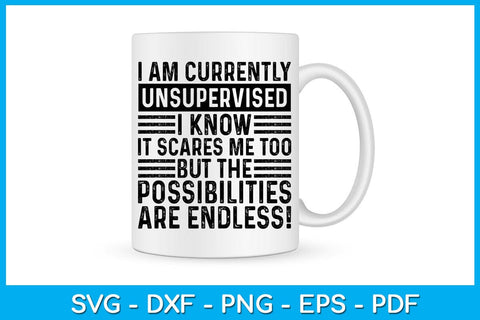 I Am Currently Unsupervised I Know It Scares Me Too But The Possibilities Are Endless SVG Creativedesigntee 