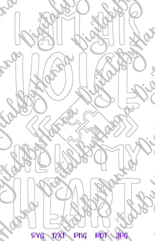 I am His Voice he is My Heart Autism Awareness Print & Cut SVG Digitals by Hanna 