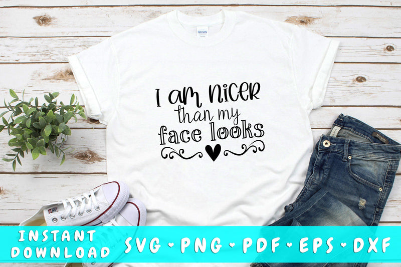 I Am Nicer Than My Face Looks SVG SVG HappyDesignStudio 