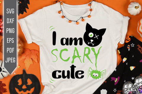 I Am Scary Cute Svg. Halloween Svg. Cat Svg. Baby Halloween Bib, Onesie, Shirt, Bodysuit. Pirate Cat Halloween Svg. Cricut, Silhouette. SVG Mint And Beer Creations 
